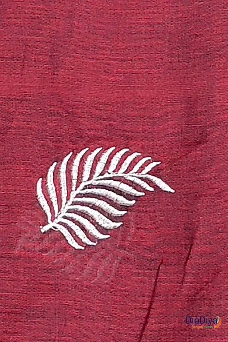 Maroon Cotton Blended Parin Hand Loom Saree (334)